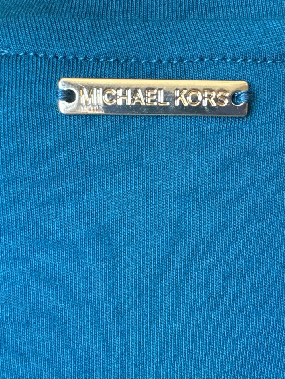 Michael Kors XL Teal Shirt Short Petal Sheer Sleeves Office